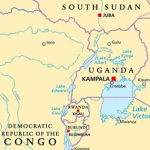 Uganda-Congo Border on the map