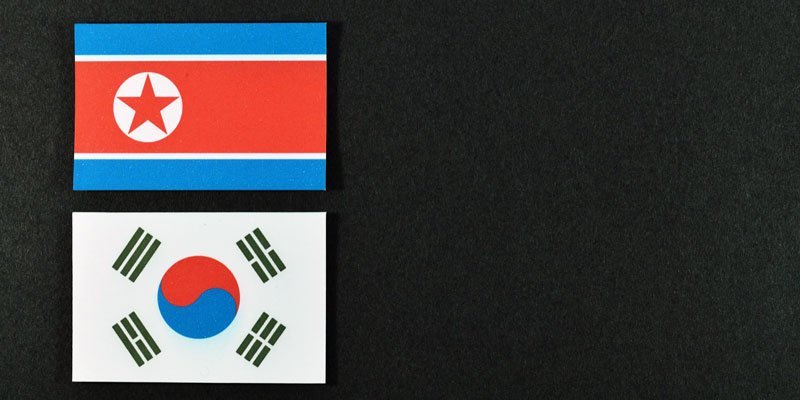 International news South and North Korean flags